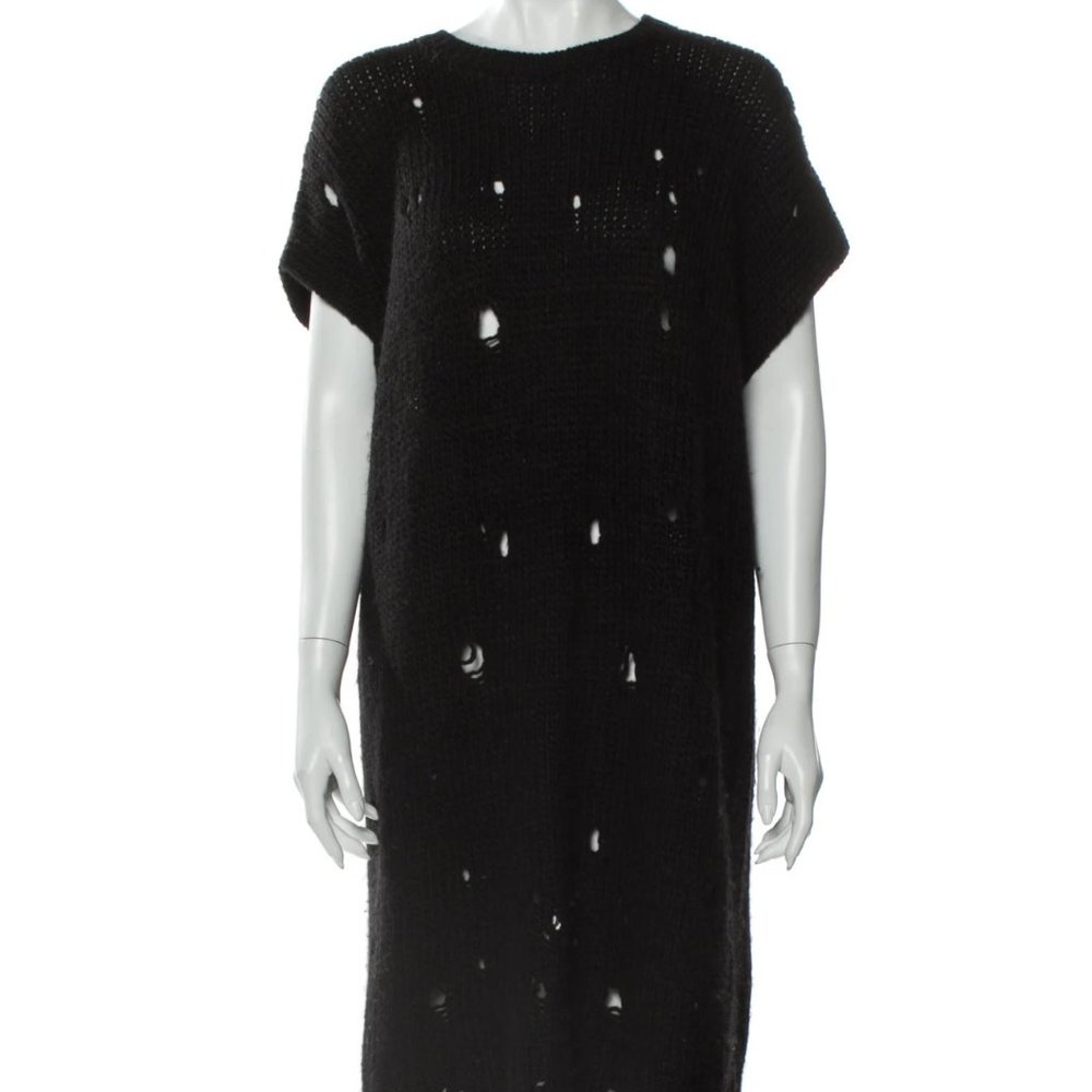 R13 Black Scoop Neck Mini Sweater Dress Size: M